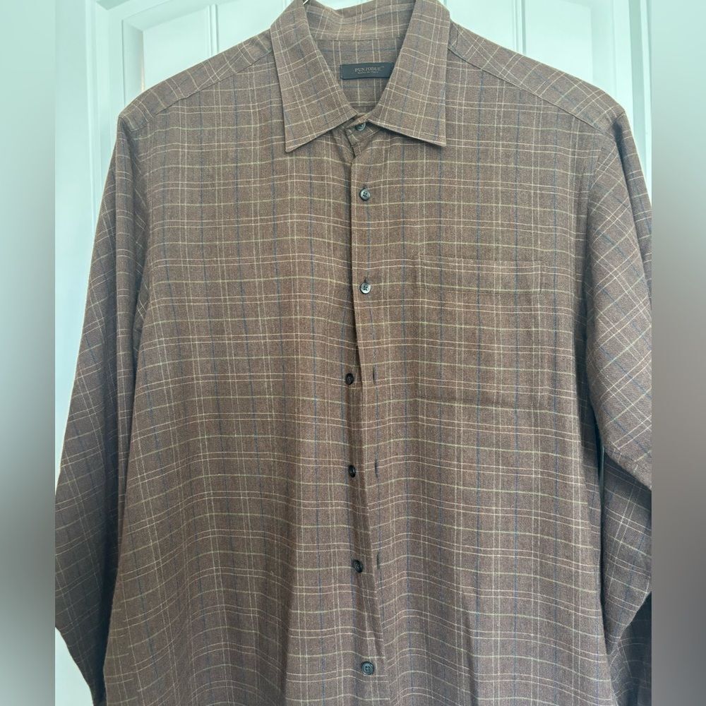 Puntodue Brown Plaid Shirt